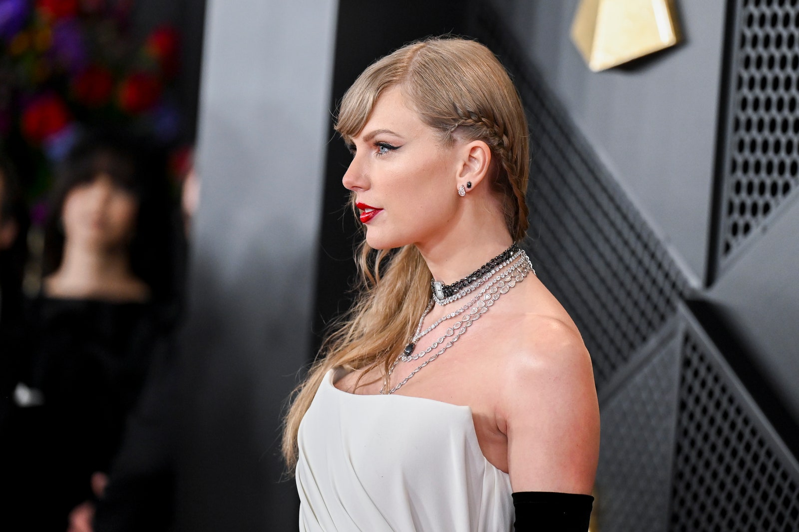 Taylor Swift arrive aux Grammys 2024