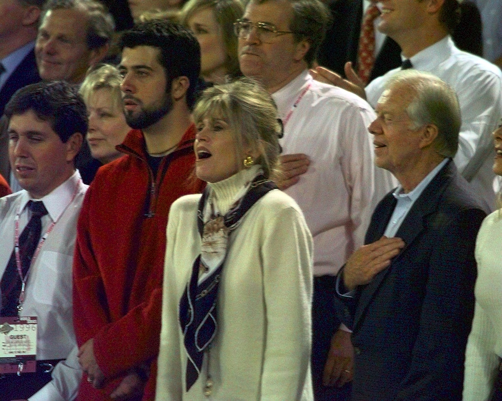 Jimmy Carter, notre président de la culture pop L'image peut contenir RA Salvatore Jimmy Carter Troy Garity Jane Fonda Liz Hayes Personne en chef Visage et accessoires