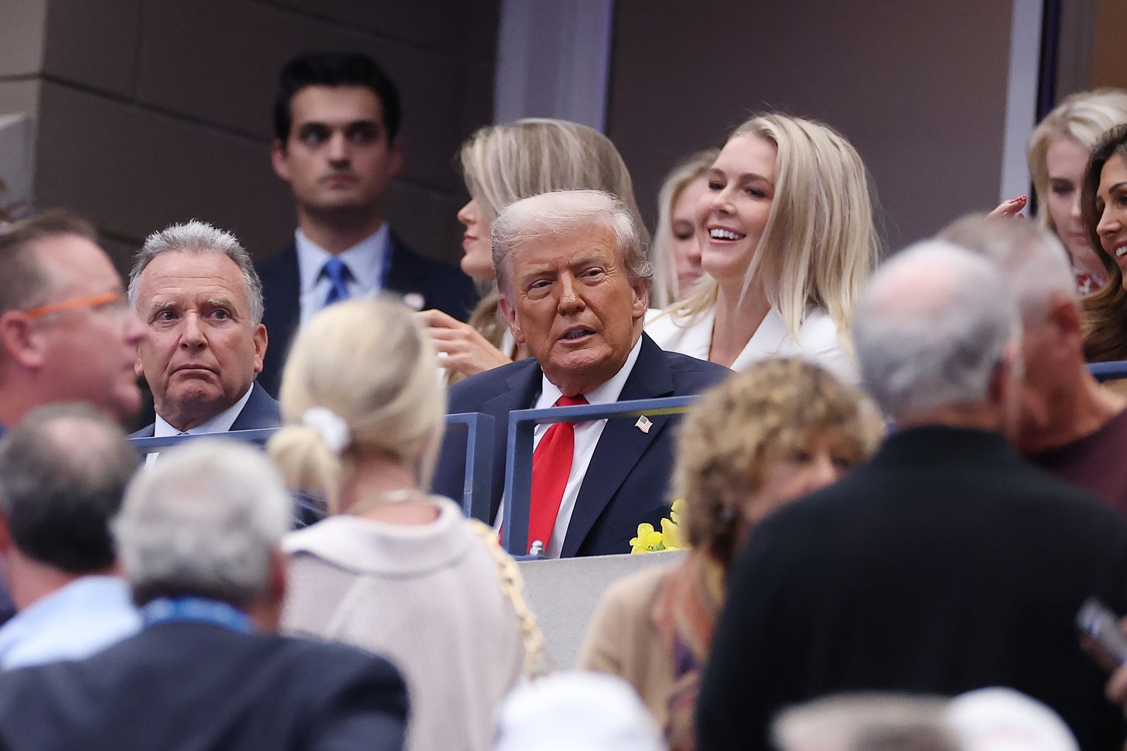 Donald Trump à l'US Open: un départ tardif, Sécurité Snafus et une réponse de foule résolument muet Donald Trump.