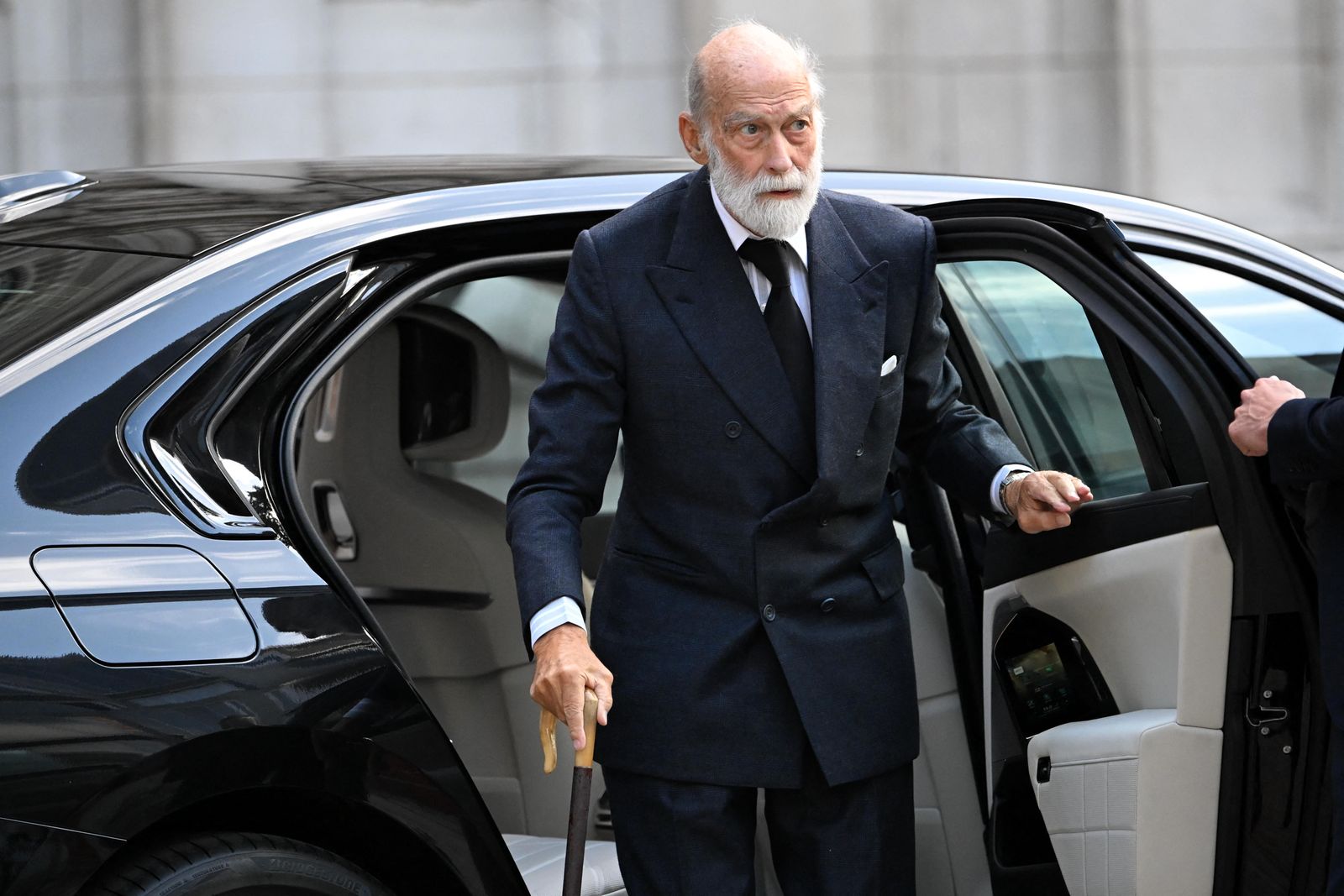 Le prince britannique Michael of Kent arrive pour assister à la veillée privée pour la duchesse de Kent.