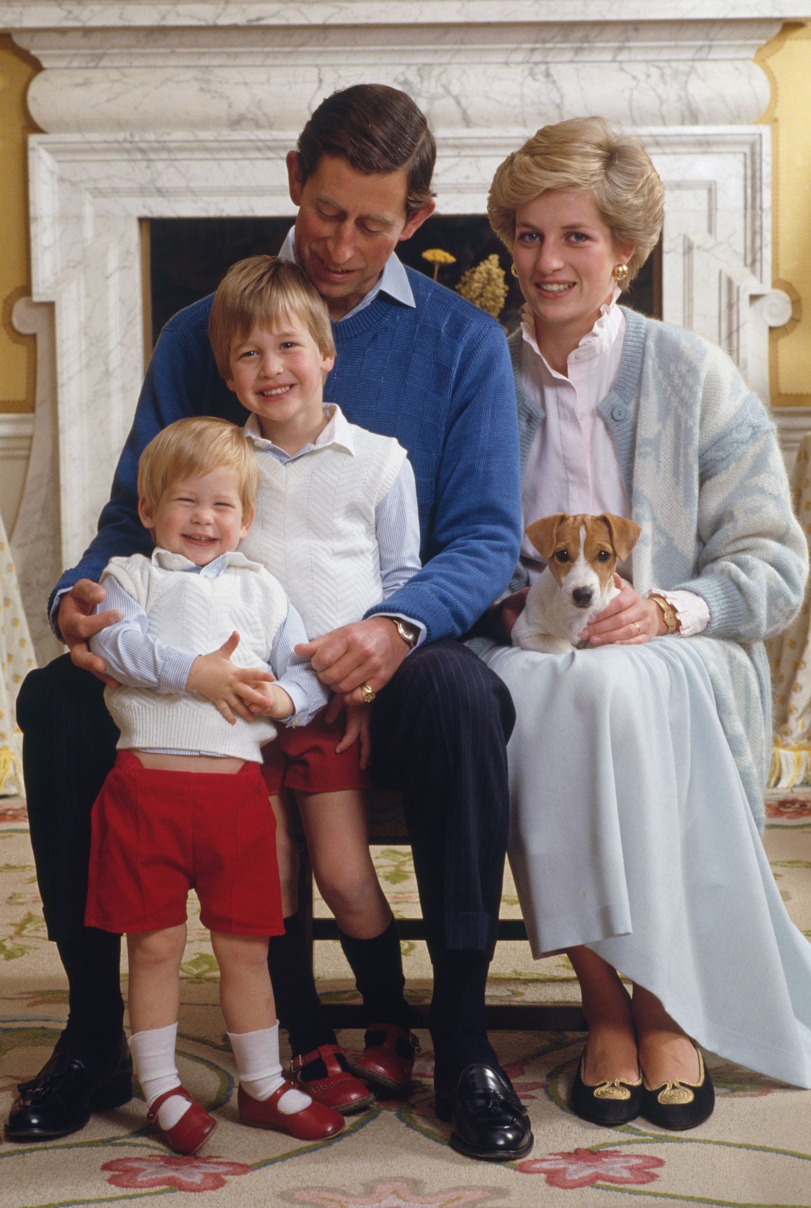 Prince Charles Prince of Wales et Diana Princess of Wales at Home in Kensington Palace Londres avec leurs fils Prince ...