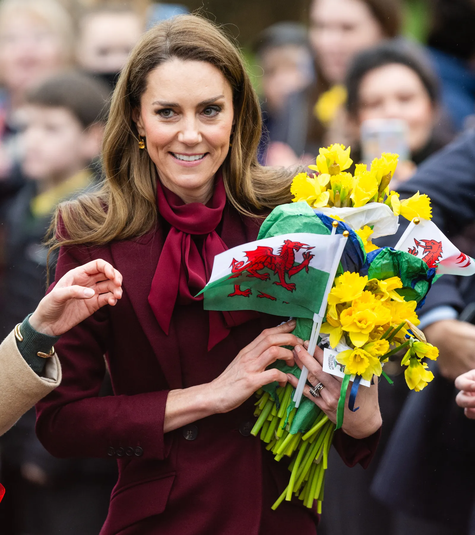 La princesse de Galles apporte des fleurs aux habitants du Pays de Galles le 26 février 2026.
