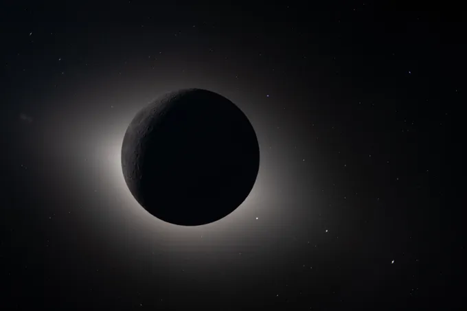 Un orbe sombre avec un halo blanc flou