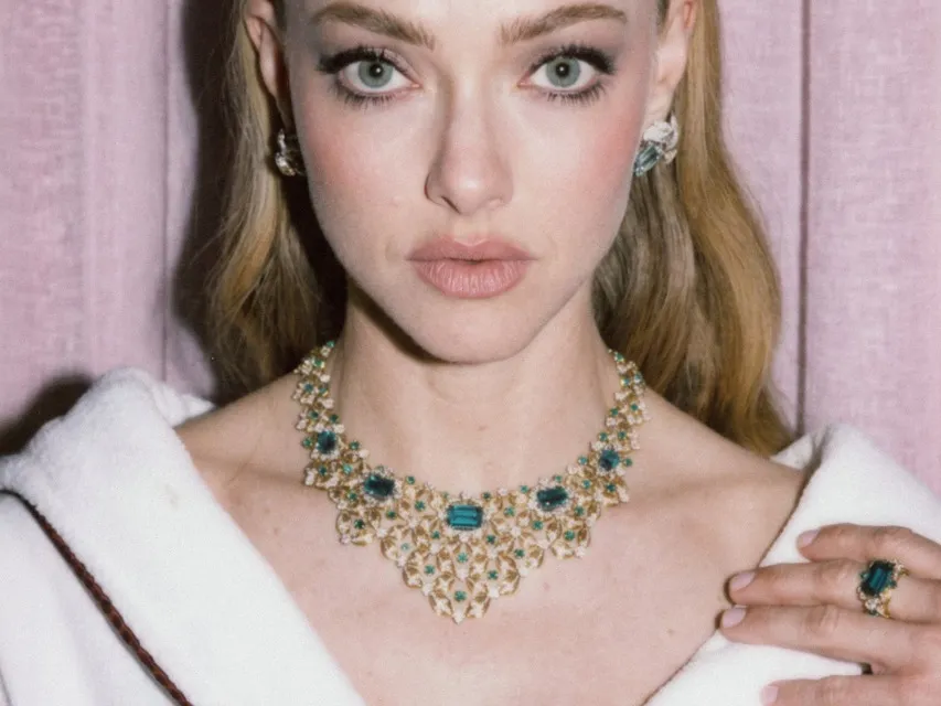 L'image peut contenir Amanda Seyfried Accessoires Bijoux Collier Boucle d'oreille et Pendentif