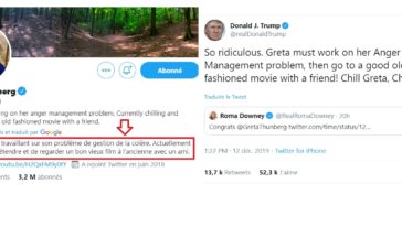 Donald Trump critique Greta Thunberg, elle lui répond en changeant sa bio Twitter