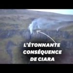 La tempête Ciara a inversé le sens de cette cascade en Écosse