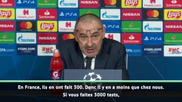 Coronavirus. Selon le coach de la Juventus, la France a fait 10 fois moins de tests que les italiens d'où l'écart de cas positifs
