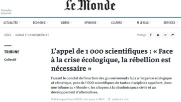 1000 scientifiques exigent que l'Etat dise "la vérité concernant la gravité et l’urgence de la situation" climatique