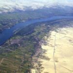 The fertile band of the Nile near Luxor; cc Bionet, modified, https://commons.wikimedia.org/wiki/File:Vallee_fertile_du_Nil_a_Louxor.jpg