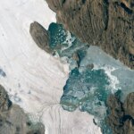 Évasion estivale : désintégration rapide de la glace de mer dans le nord-est du Groenland Northeast Greenland Glaciers July 21 2023 Annotated