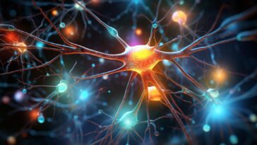 Neurons Rendering Art Concept