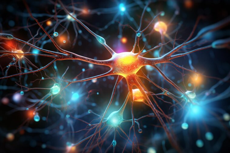 Neurons Rendering Art Concept