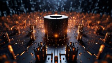 Abstract Quantum Computing Noise Art Concept
