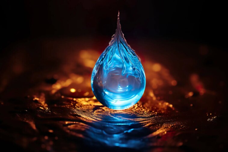 Secrets salés : des gouttes d'eau de mer contiennent des traces d'un monde antique Glowing Water Drop