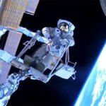 Cosmonaut Sergey Prokopyev Rides European Robotic Arm