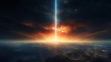 Beam of Light From Space Concept