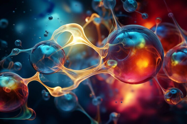 Quantum Chemistry Close Up Art Concept