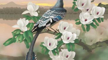 Reconstruction of the Cretaceous Bird Jeholornis Eating Leaves
