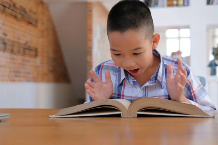 Surprised Child Reading