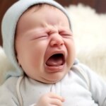 Newborn Infant Baby Crying Art Concept