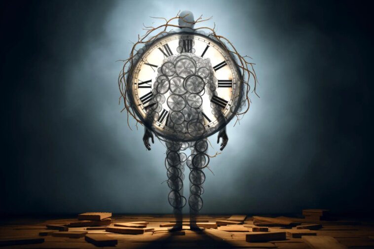 Circadian Rhythm Disrupted Body Clock Art Illustration