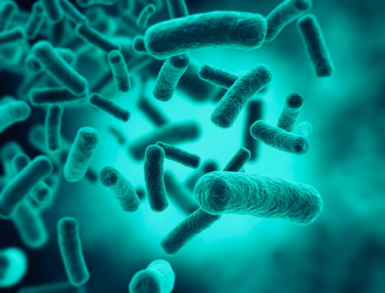 Blue Mysterious Bacteria Concept
