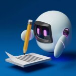 Cute Robot Writing Paper