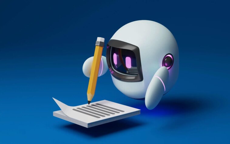 Cute Robot Writing Paper