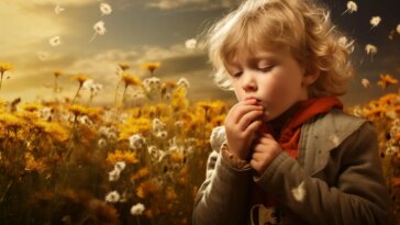 Girl Outside Flowers Allergies Concept Art