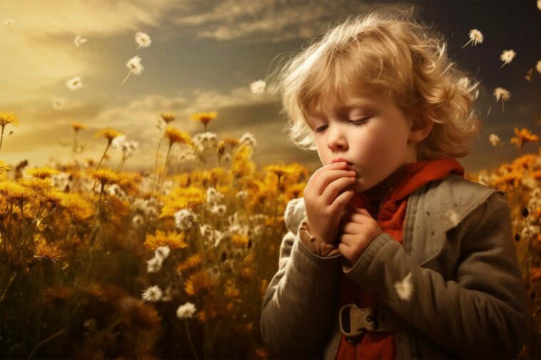 Girl Outside Flowers Allergies Concept Art