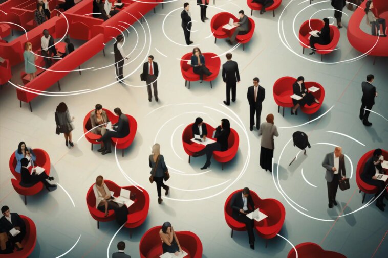 Many People Meeting Speaking Public Space