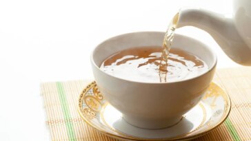 Pouring Tea Into Cup