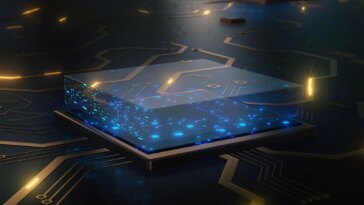 Advanced Computer Memory Chip Artist Concept