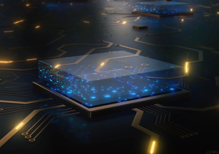 Advanced Computer Memory Chip Artist Concept