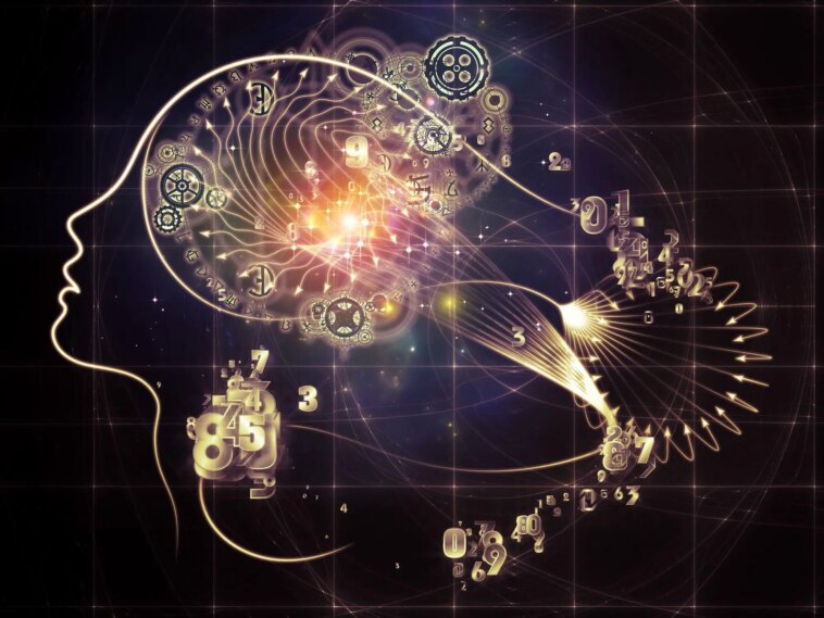 Human Illusion Numbers Abstract