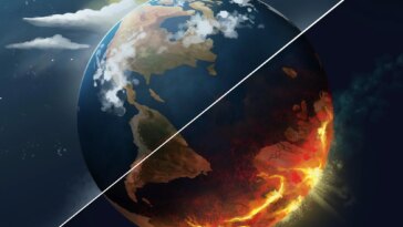 Global Warming Earth Before and After