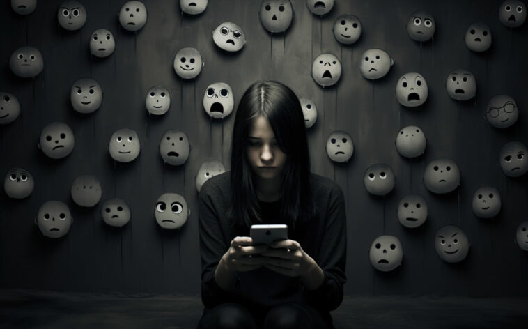 Teenager on Phone Depression