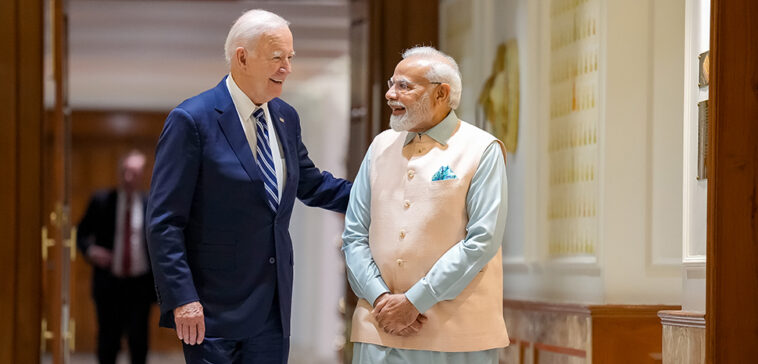 Relations américano-indiennes : valeurs partagées ou principes compromis ? cc Office of the President of the United States, modified, https://commons.wikimedia.org/wiki/File:President_Biden_and_Prime_Minister_Modi_of_India_before_the_2023_G20_Summit.jpg