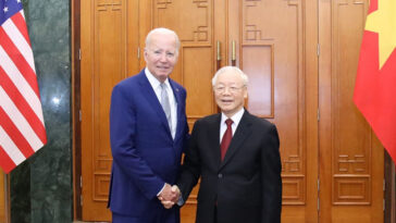 Tổng Bí thư Nguyễn Phú Trọng hội đàm với Tổng thống Hoa Kỳ Joe Biden, cc VNA, modified