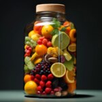 Fruit and Vegetable Bottle Art Concept