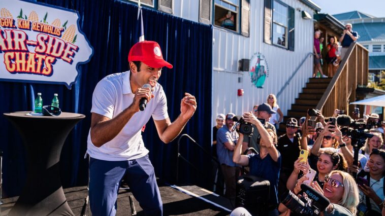 Vivek Ramaswamy, Eminem et la riche histoire de musiciens qui préféreraient vraiment, vraiment, vraiment les candidats républicains suppriment leurs listes de lecture