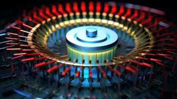 Spintronics Computing Art Concept