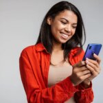 Smiling Woman on Phone