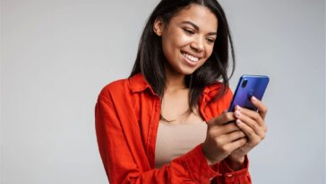 Smiling Woman on Phone