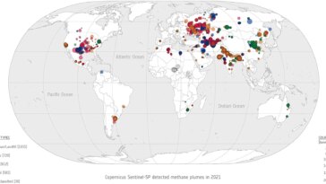 Sentinel-5P Detected Methane Plumes