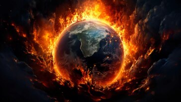 Climate Change Earth Burning Clouds Smoke