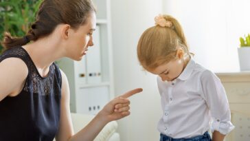 Mother Scolding Child Pointing
