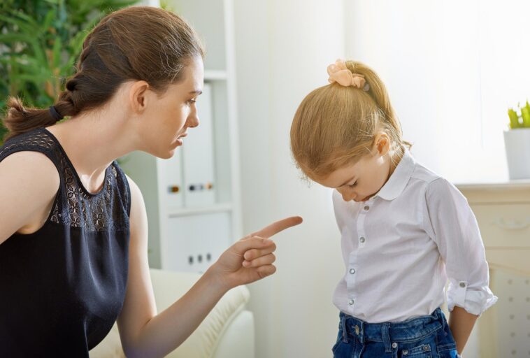 Mother Scolding Child Pointing
