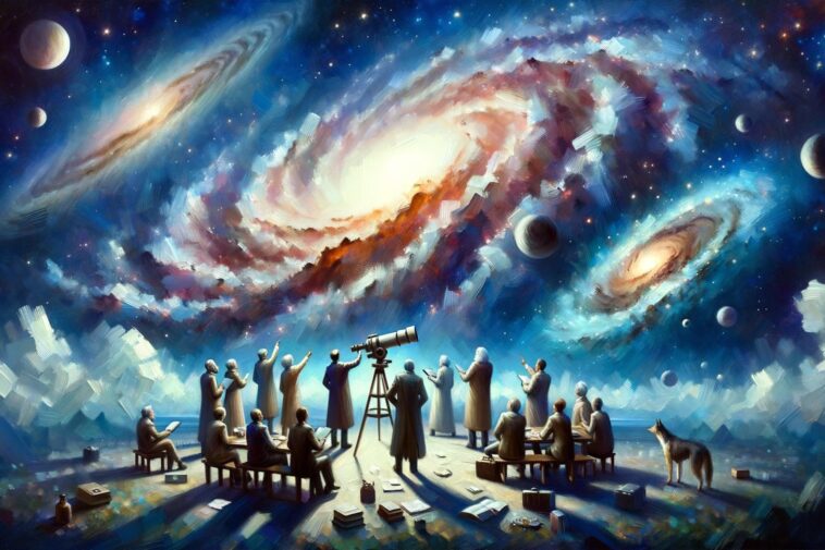 GALAXY CRUISE : des astronomes et des détectives citoyens découvrent des secrets galactiques Astronomers Art Illustration