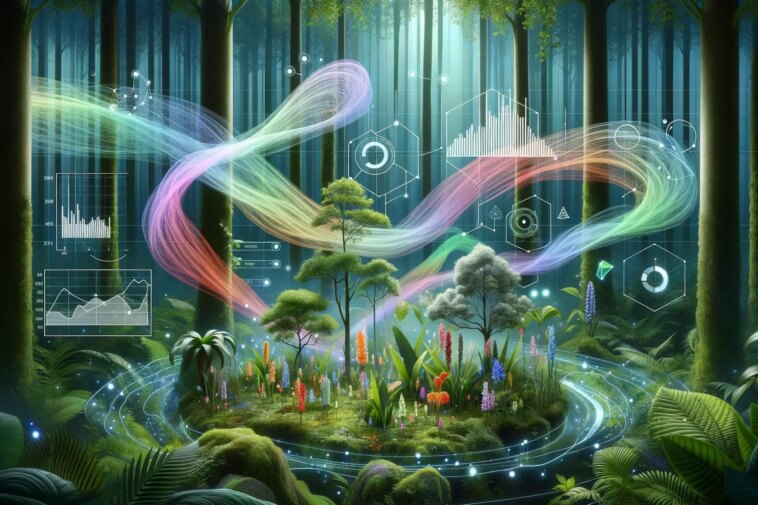 Le code secret de la nature : comment les plantes « parlent » dans l'air Visualization of Plant Communication Art